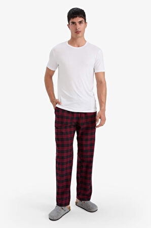 Regular Fit Cepli Uzun Kareli Pijama Altı