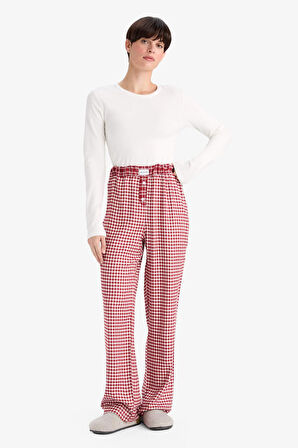 Regular Fit Uzun Kareli Pijama Altı-Fall in Love