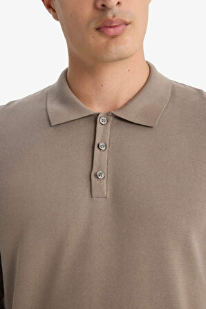 Standart Fit Polo Yaka Premium Düğmeli Triko Kazak