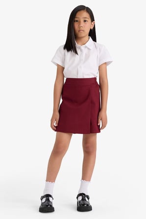 Okul Beli Lastikli Gabardin Şort Etek Kız Çocuk F1434A825AUBR248