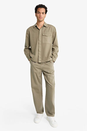 Baggy Fit Geniş Paça Gabardin Pantolon