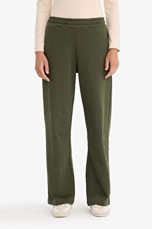 Straight Fit Beli Lastikli Basic Düz Cepli Eşofman Altı
