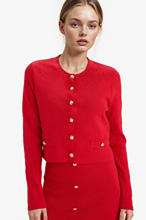 Regular Fit Bisiklet Yaka Triko Hırka