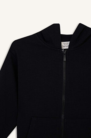 Erkek Çocuk Kapüşonlu Fermuarlı Sweatshirt