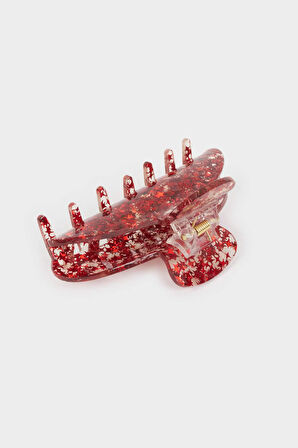 Kadın Yılbaşı Temalı Kırmızı Mandal Toka