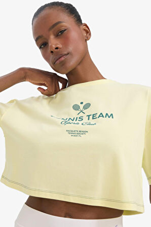 DeFactoFit Oversize Geniş Kalıp Bisiklet Yaka Sporcu Kısa Kollu Tişört E3597AX25SMYL75