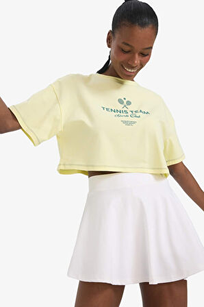 DeFactoFit Oversize Geniş Kalıp Bisiklet Yaka Sporcu Kısa Kollu Tişört E3597AX25SMYL75