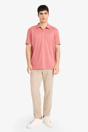 DeFacto Regular Fit Polo Yaka İnce Dokulu Kısa Kollu Tişört F8477AX25AUBR268