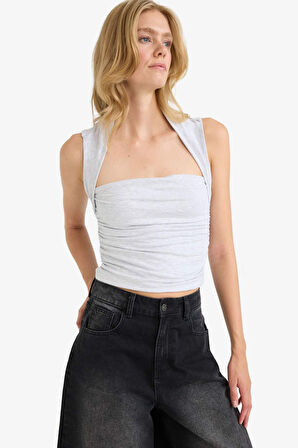 Slim Fit Dar Kesim Kare Yaka Atlet