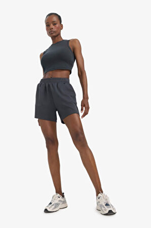 DeFactoFit Crop Top Bisiklet Yaka Modal Sporcu Atlet E2939AX25SMAR231