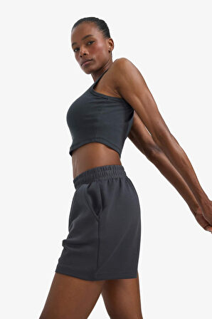 DeFactoFit Crop Top Bisiklet Yaka Modal Sporcu Atlet E2939AX25SMAR231