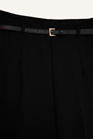 Culotte Yüksek Bel Düz Paça Pantolon