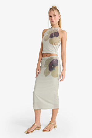 Coool Fitted Baskılı Tül Atlet