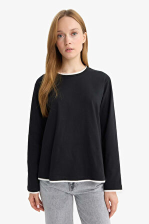 Regular Fit Bisiklet Yaka Uzun Kollu Tunik