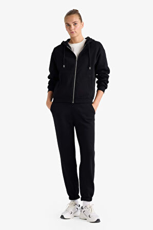 Basic Düz Cepli Beli Bağcıklı Kalın Jogger Eşofman Altı