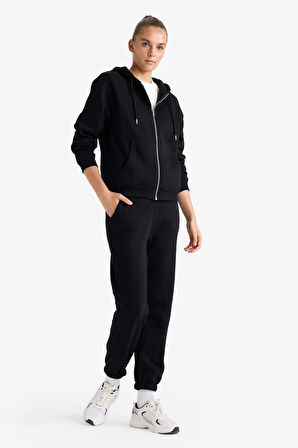 Basic Düz Cepli Beli Bağcıklı Kalın Jogger Eşofman Altı