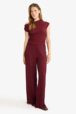 Slim Fit Dar Kesim Tek Omuzlu Bürümcük Bluz