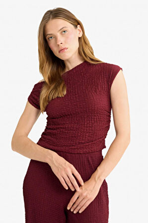 Slim Fit Dar Kesim Tek Omuzlu Bürümcük Bluz