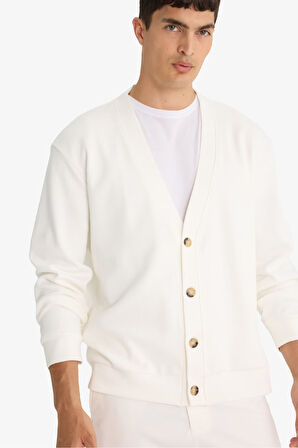 V Yaka Düğmeli Hırka