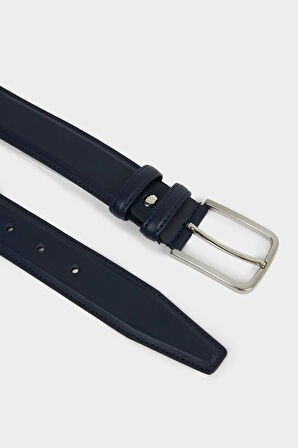 Erkek Dikdörtgen Toka Suni Deri Klasik Kemer