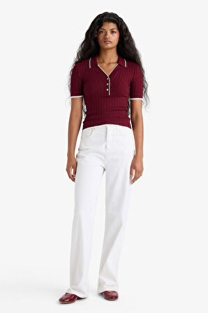 Fitted Polo Yaka Triko Kazak