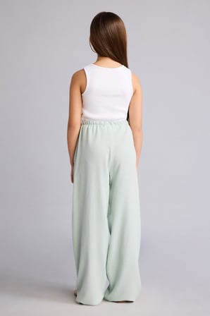 DeFacto Wıde Leg Geniş Paça Keten Karışımlı Pantolon Kız Çocuk H1219A826SMGN1113