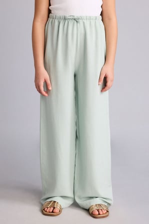 DeFacto Wıde Leg Geniş Paça Keten Karışımlı Pantolon Kız Çocuk H1219A826SMGN1113