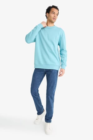 DeFacto Boxy Fit Bisiklet Yaka İçi Yumuşak Tüylü Baskılı Sweatshirt X8282AZ25AUGN203