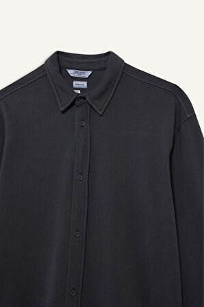 Regular Fit Penye Uzun Kollu Gömlek