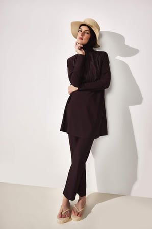 DeFacto Regular Fıt 5'li Kahverengi Burkini Mayo G8897AX26SMBN340