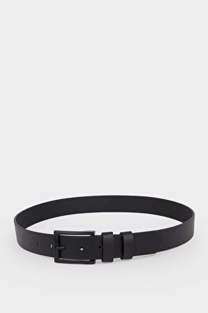 Erkek Dikdörtgen Toka Suni Deri Günlük Kemer