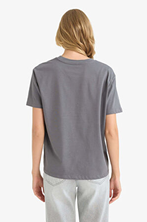 Regular Fit Bisiklet Yaka Basic Düz Premium Kısa Kollu Tişört