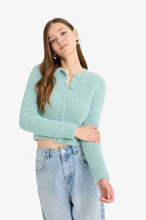 Coool Slim Fit Dar Kesim Bisiklet Yaka Triko Hırka