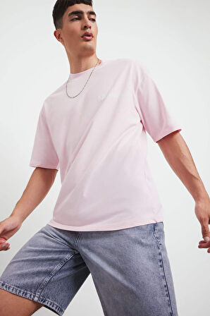 Loose Fit Bisiklet Yaka Baskılı Kısa Kollu Tişört