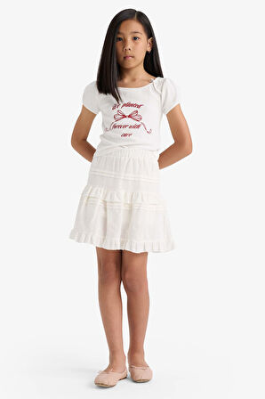 Kız Çocuk Slogan Baskılı Atlet