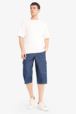 %100 Pamuk Regular Fit Jean Bermuda Şort
