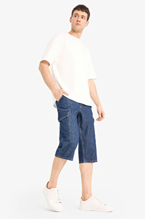 %100 Pamuk Regular Fit Jean Bermuda Şort