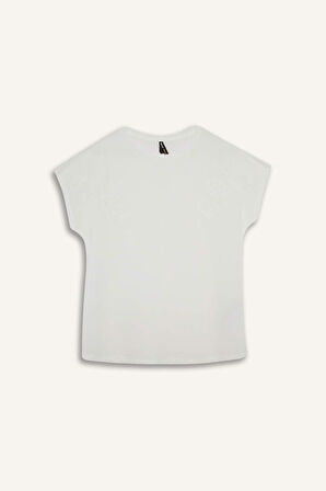 Bisiklet Yaka Puf Baskılı Kısa Kollu Tişört