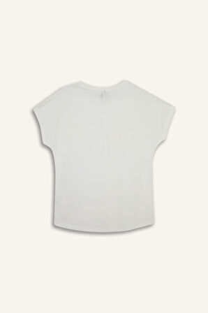 Bisiklet Yaka Puf Baskılı Kısa Kollu Tişört