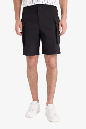 DeFacto Relax Fit Kargo Cepli Bermuda Şort E2207AX25SMBK81