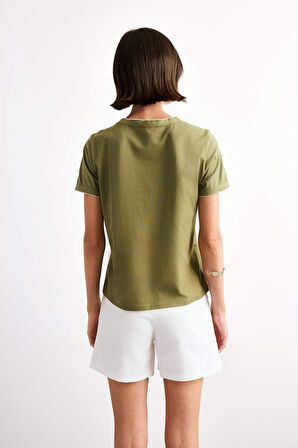 Bisiklet Yaka Kısa Kollu Tişört