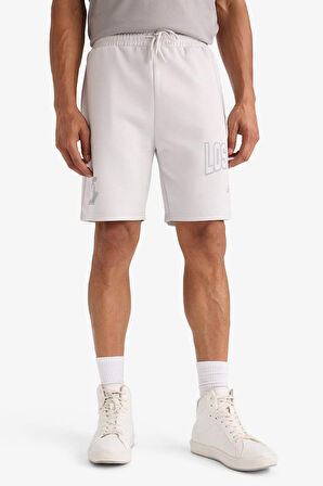 DeFactoFit NBA Los Angeles Lakers Standart Fit Kısa Paça Skuba Dalgıç Kumaş Şort