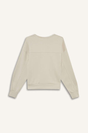 Bisiklet Yaka Modal Sweatshirt