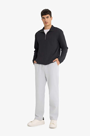 Regular Fit Beli Bağcıklı Düz Paça Eşofman Altı