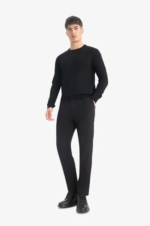 DeFacto Regular Fit Bisiklet Yaka Basic Düz Premium Triko Kazak A5268AX25AUBK27