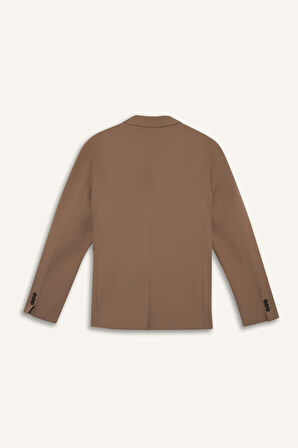Slim Fit Dar Kesim Twill Düğmeli Blazer Ceket