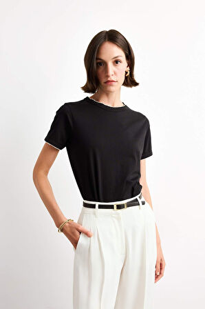 Bisiklet Yaka Kısa Kollu Tişört