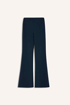 DeFactoFit Flare Fit Toprlayıcı Yüksek Bel İspanyol Paça Standart Boy Ribana Sporcu Pantolon