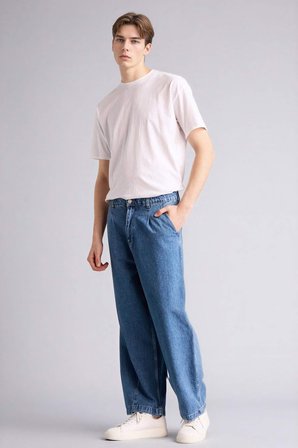 DeFacto Esnek Belli Barrel Fıt Jean Pantolon F8997AX26SPNM28