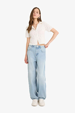 Coool Fitted Dokulu Kısa Kollu Gömlek